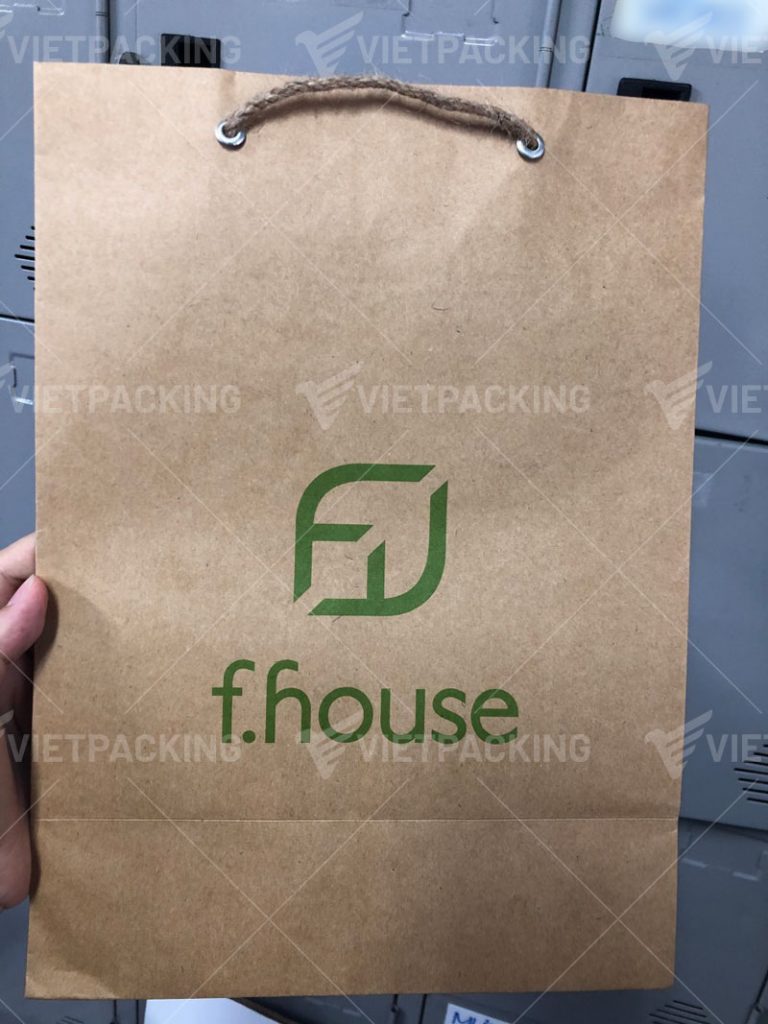 Túi giấy kraft có quai in logo thương hiệu