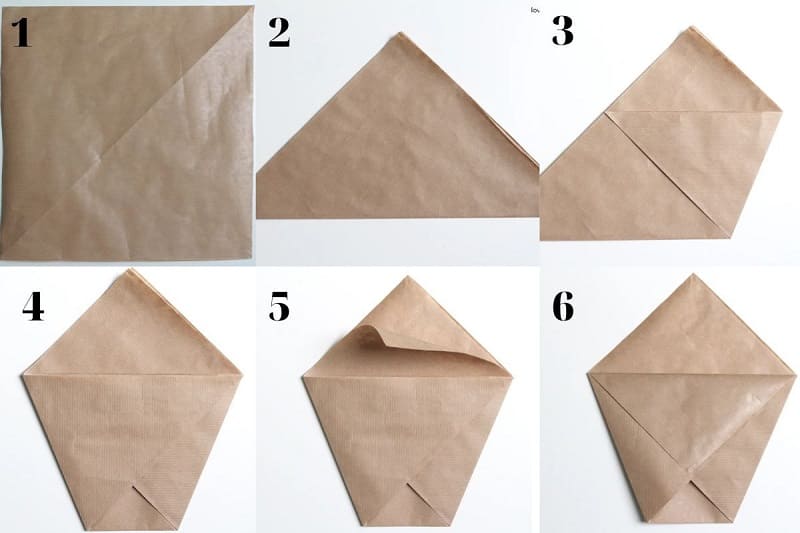 Cách gấp túi giấy đựng khoai tây chiên
