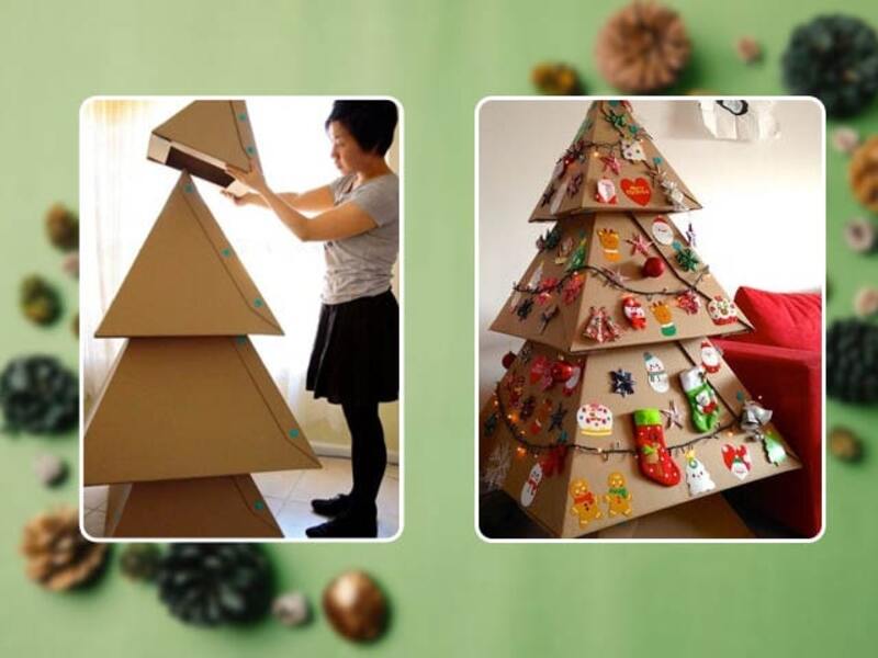 cách làm cây thông noel bằng bìa carton cách làm cây thông noel bằng giấy đơn giản