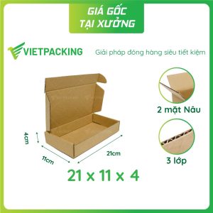 Hộp carton nắp gài 21x11x4
