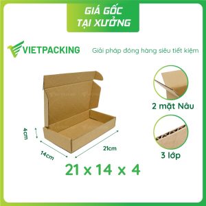 Hộp carton nắp gài 21x14x4