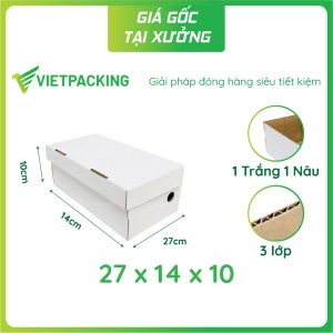 Hộp carton đựng giày 27x14x10