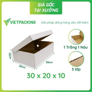 Hộp carton đựng giày 30x20x10