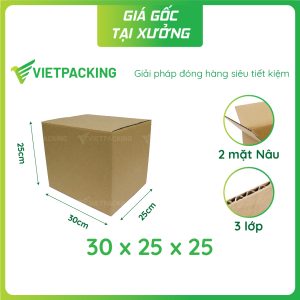 Hộp carton 30x25x25