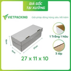 25 Hộp carton đựng giày 27x11x10 cứng cáp, chắc chắn