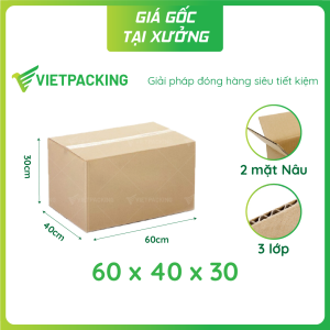 Sản phẩm thùng carton 60x40x30 3 lớp
